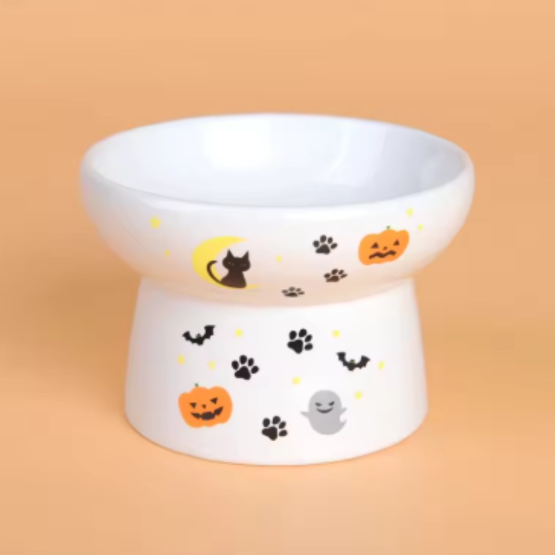 Bat Drinking Japanese Tall Ceramic Bowl White