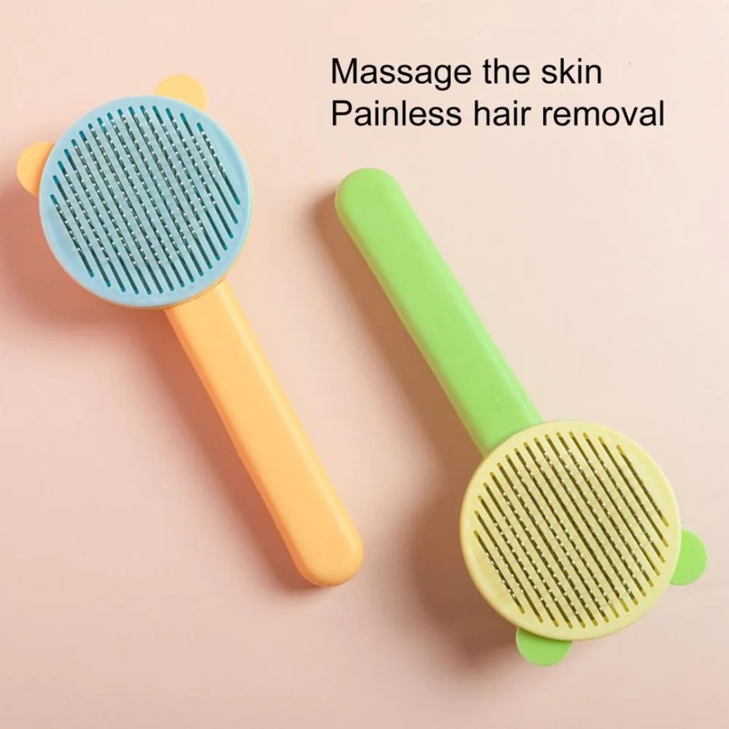 Bear Cartoon Self-Cleaning Comb Blue