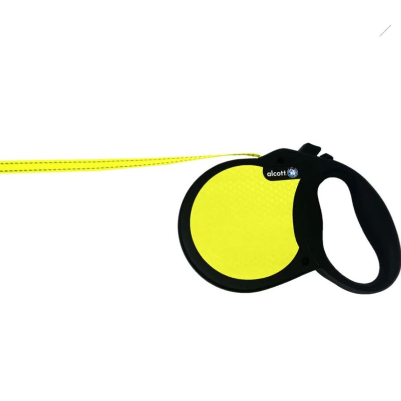 Alcott Visibility Retractable Belt Leash Yellow Medium