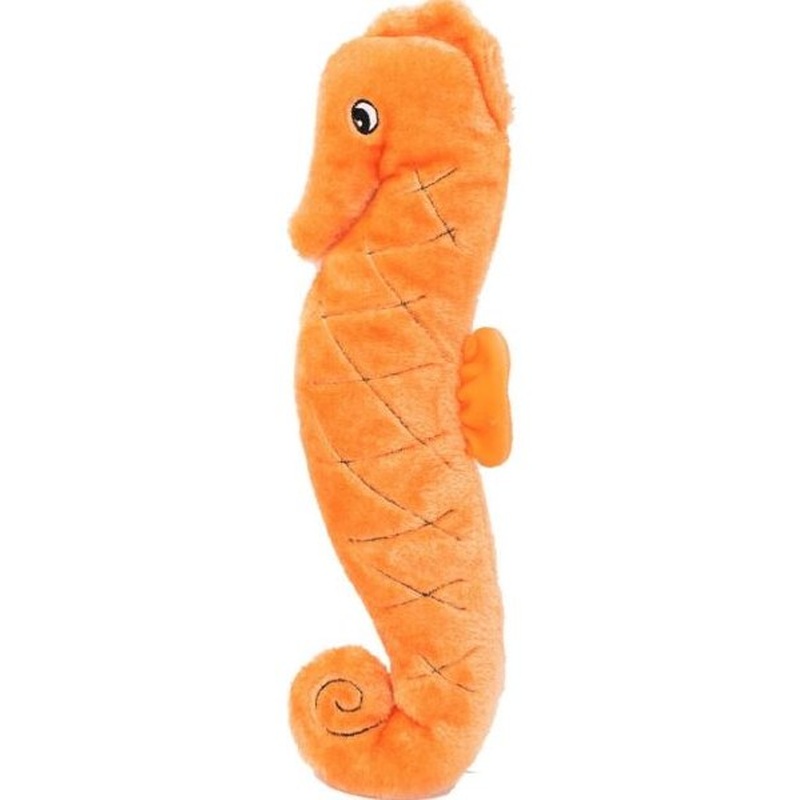 Zippy Paws Jigglerz Seahorse, Orange, Dog Toys