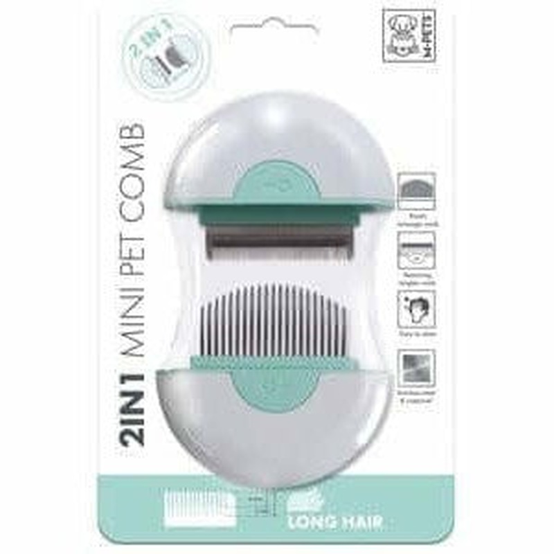 2 In 1 Mini Pet Comb for long hair - Green