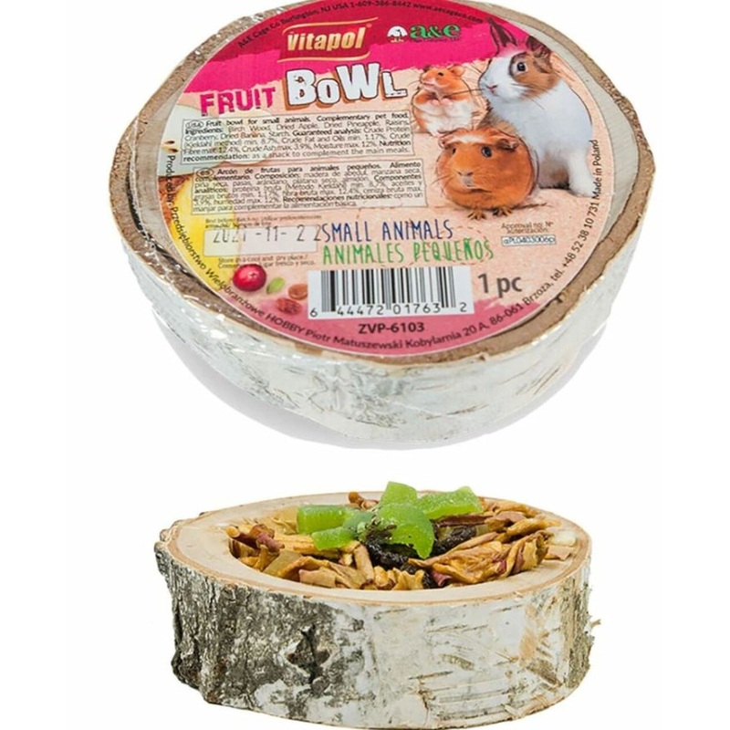 A&E Cage Vitapol Small Animal Wood Treat Fruit Bowl - Small