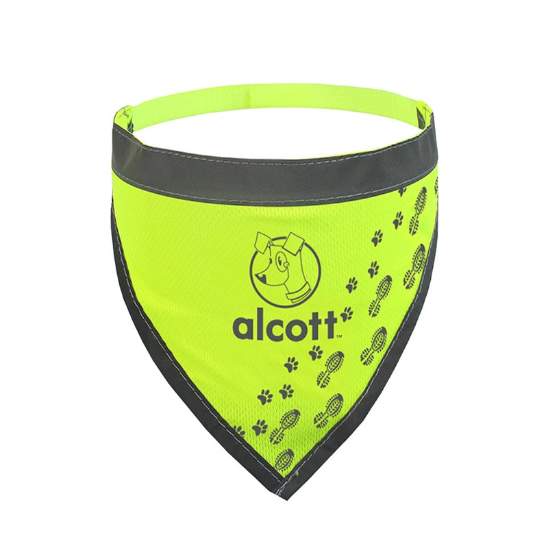 Alcott Essential Visibility Dog Bandana, Neon Yellow, Large