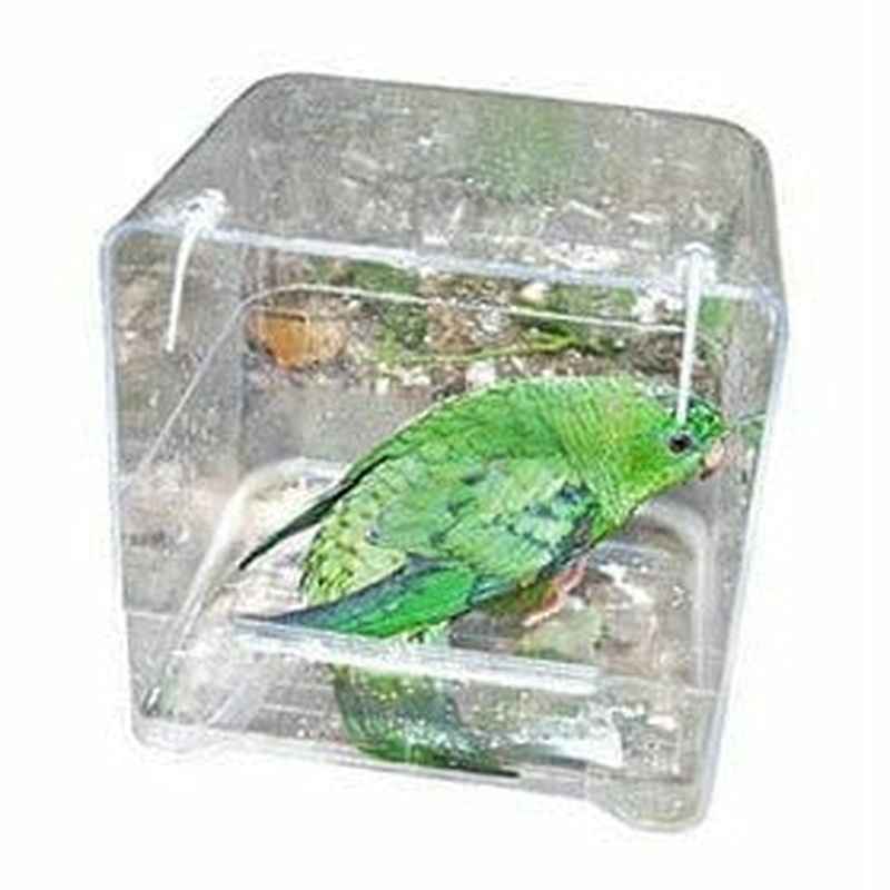 BATH WITH METAL HOOKS 13x11x13cm transparent