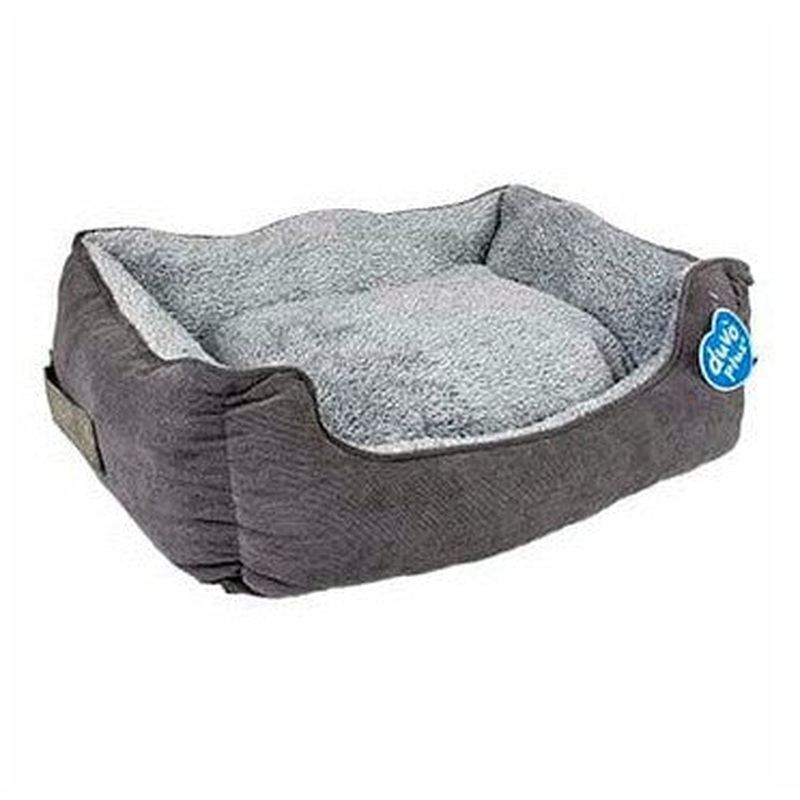 "Corduroy Ash Rectangular Pet Bed  Black/Grey (60x50x20cm)"