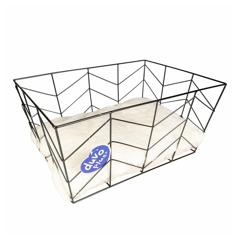 "CAVIAR" Rectangle Metal Pet Basket  Black (40x29x19cm)