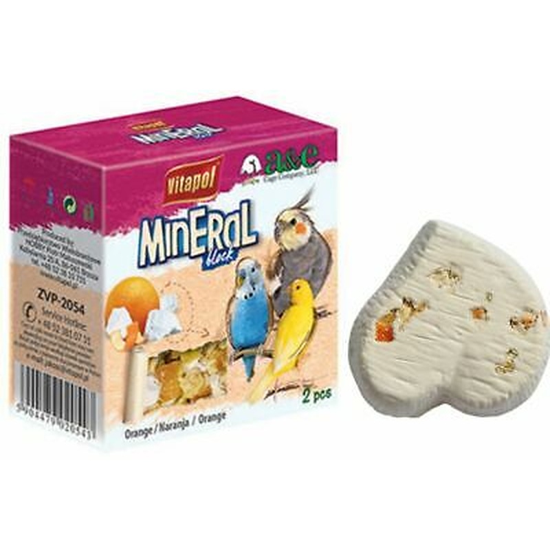 A&E Cage Co Mineral Treat Small mineral Block Orangebirds