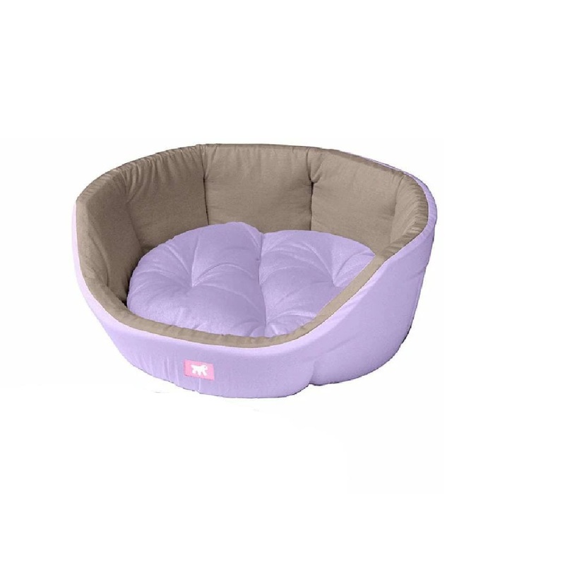 "Diamante Pet Bed Lilac/Dove Grey 53x50cm