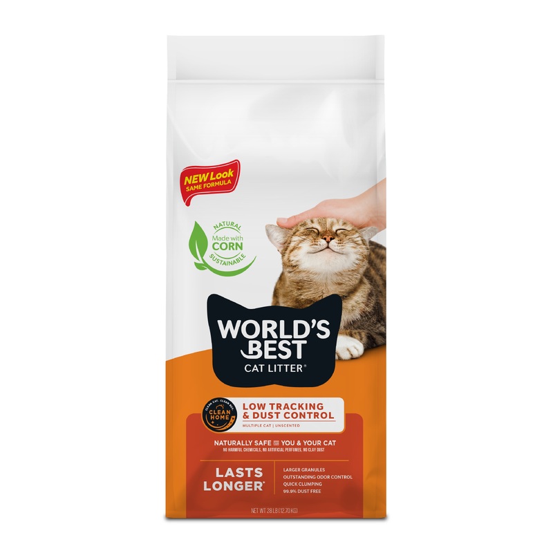 World's Best Cat Litter Low Tracking and Dust Control Multiple Cat Unscented, 28lb Bag