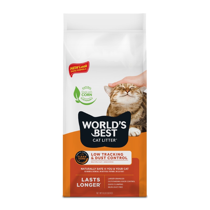 World's Best Cat Litter Low Tracking and Dust Control Multiple Cat Unscented, 8lb Bag