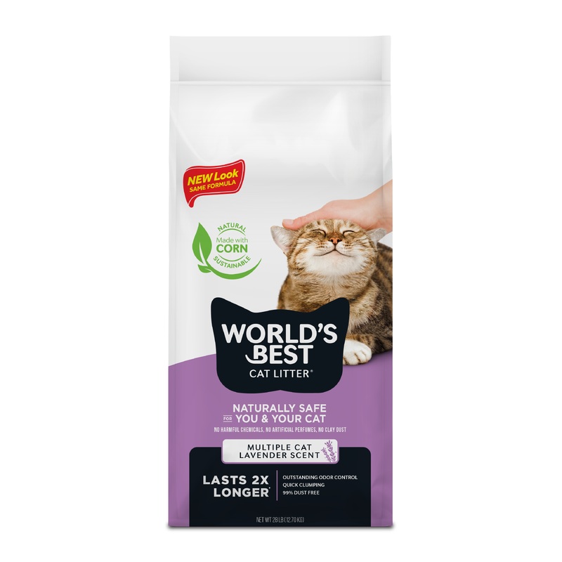 World's Best Cat Litter Lavender Scented Multiple Cat Formula, 28lb Bag