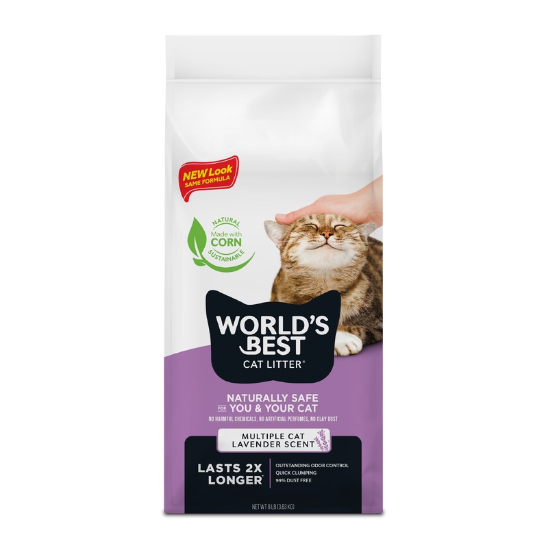 World's Best Cat Litter Lavender Scented Multiple Cat Formula, 8lb Bag
