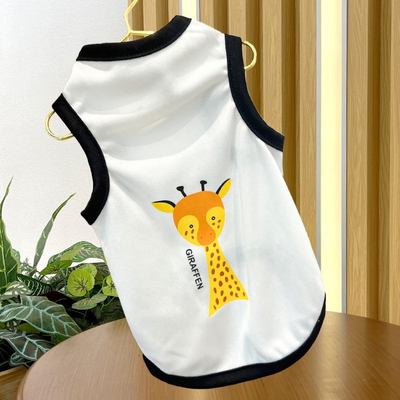 White Giraffe Print Pet Clothes