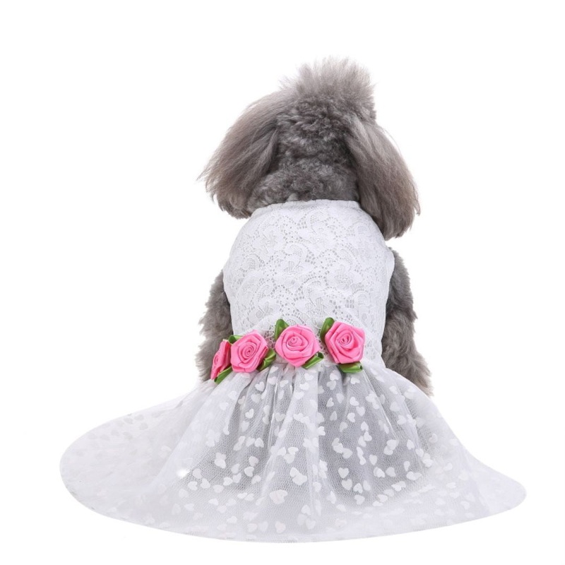 White Wedding Pet Dress White