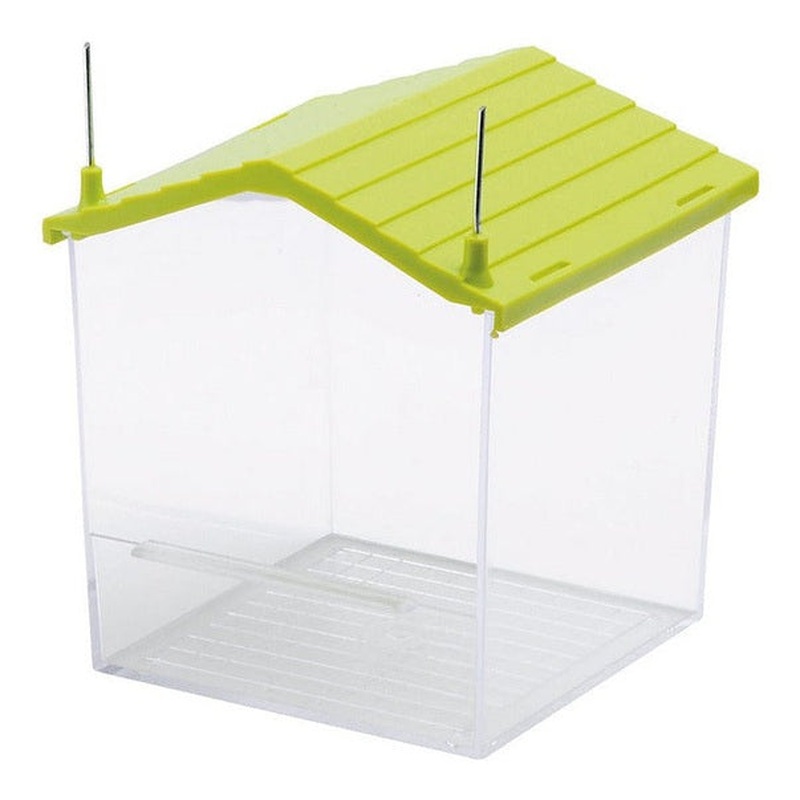 BATH HOUSE WITH METAL BRACKETS 10x10x12cm transparent