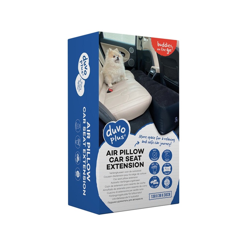 Air Pillow Car Seat Extension XL  130x30x38cm (Black)