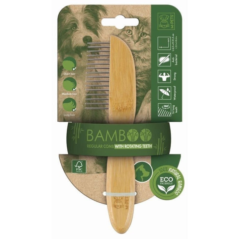 BAMBOO Regular Comb with Rotating Teeth