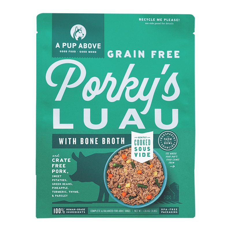 A Pup Above Gently Cooked Grain Free Porky's Luau w/ Bone Broth Frozen Dog Food 3lb