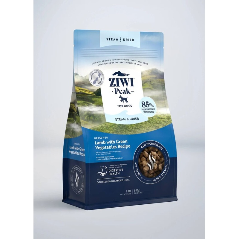 Ziwi Peak Steam & Dried Lamb with Green Vegetables Dog Food  1.8lb