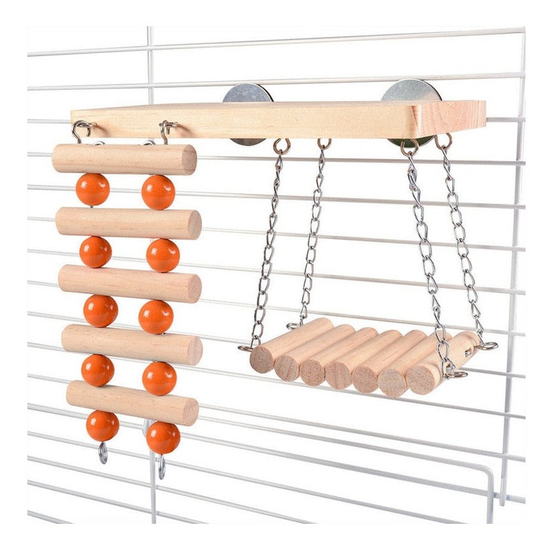 Wooden Climb `N Swing Playground 20X27X17Cm