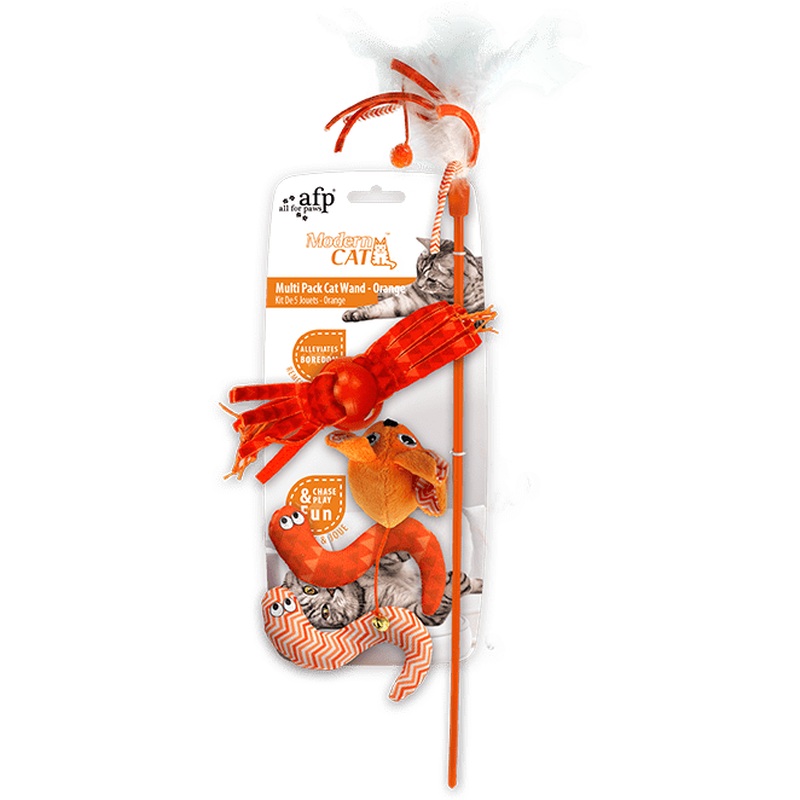 AFP Modern Cat-Magic Wings Wand - 5 Pk Orange