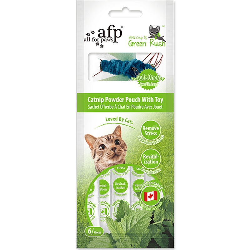 AFP Green Rush-Catnip Powder Pouch with Toy