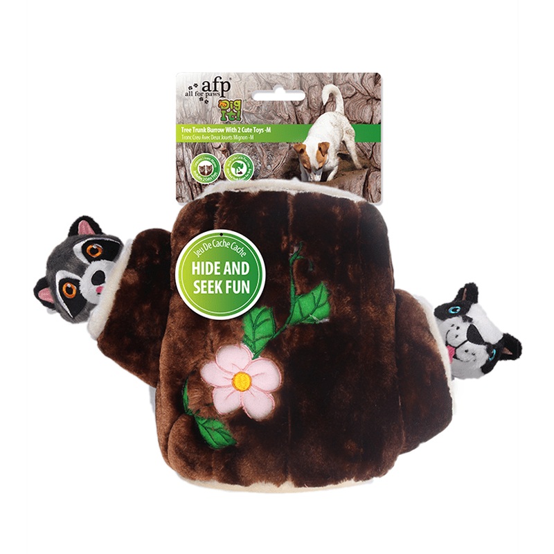 AFP Dig It-Tree Trunk Burrow With Raccoon and Bagder Toys