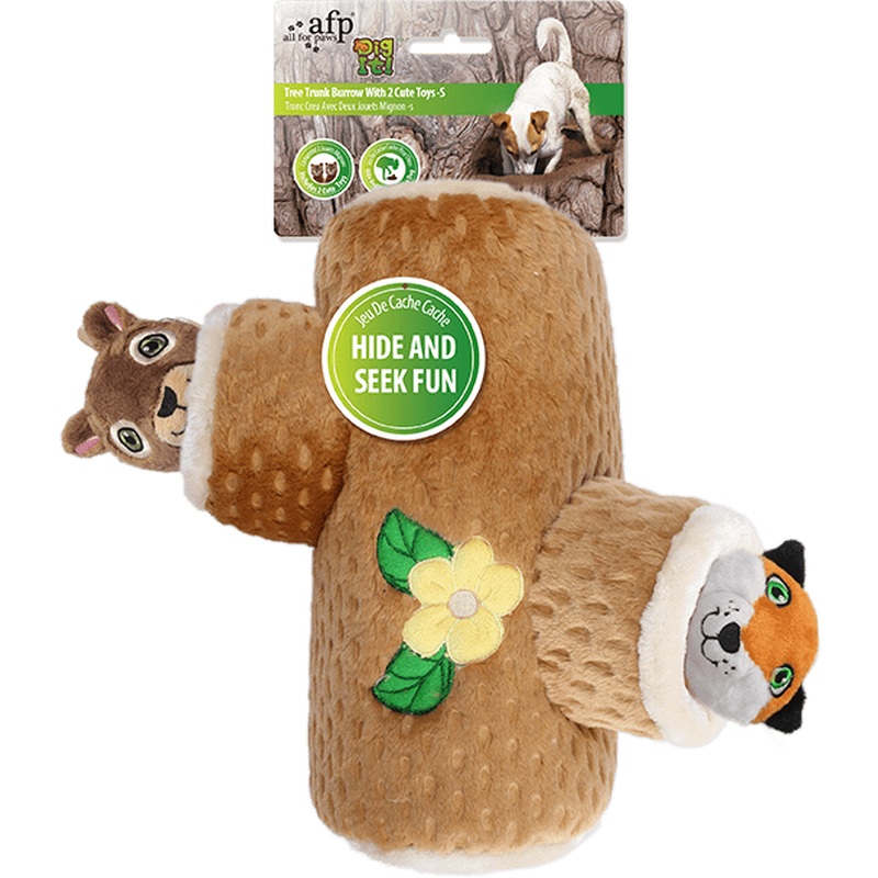 AFP Dig It-Tree Trunk Burrow With Squirrel and Fox Toys