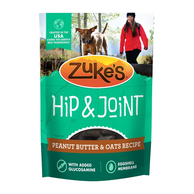 Zukes Hip And Joint Dog Treats, Soft And Chewy Natural Bag Of Treats Bites, Peanut Butter And Oats Recipe 1lb