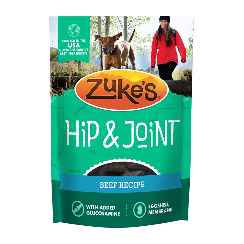 Zukes Hip And Joint Dog Treats, Soft And Chewy Natural Bag Of Treats With Hip And Joint Support, Beef Recipe 6oz