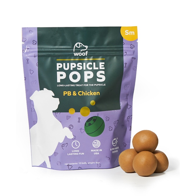 Woof Pupsicle Pops Freezable Dog Treats Chicken Peanut Butter Small 6oz