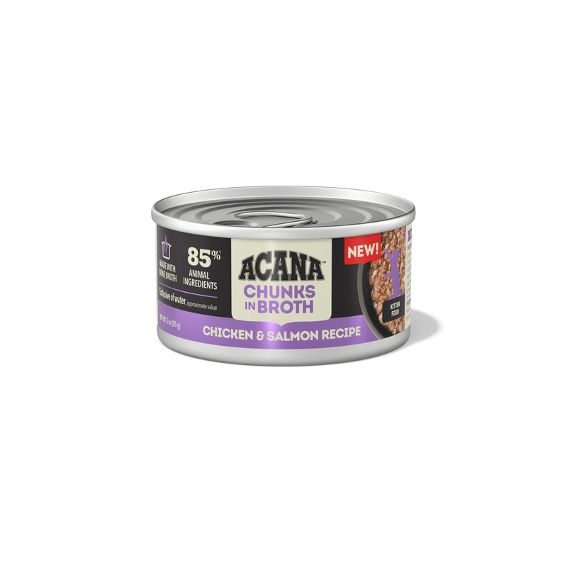 ACANA Chunks in Broth Chicken & Salmon Recipe for Kittens, 3oz