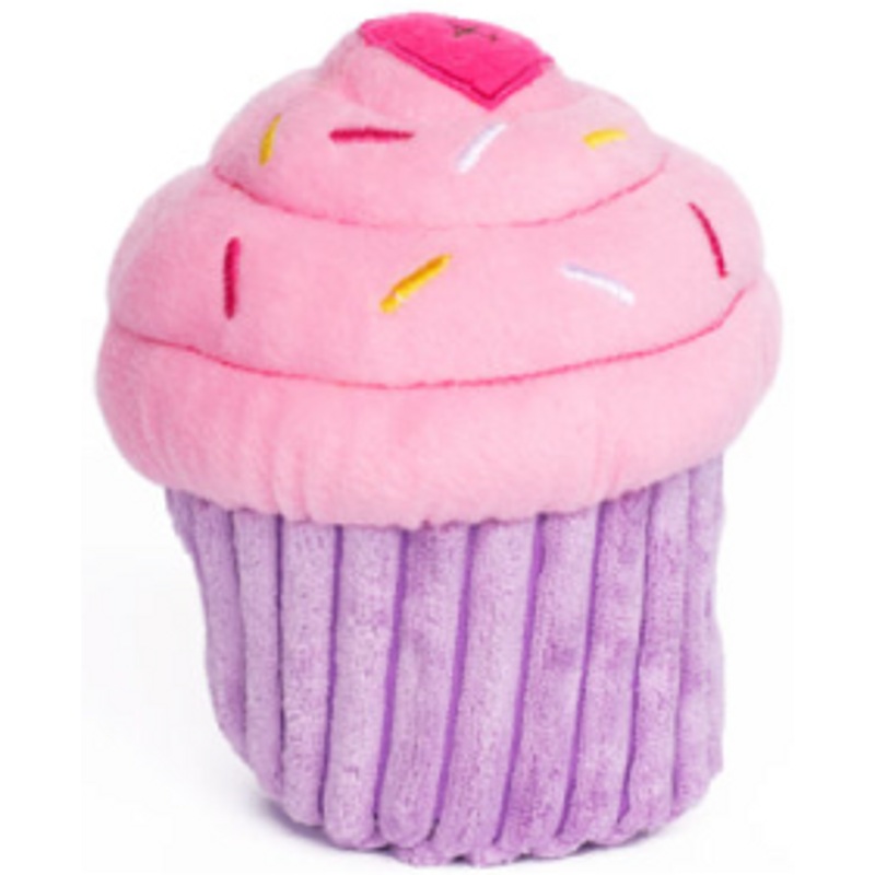 Zippy Paws Cupcake Pink Plush Dog Toy