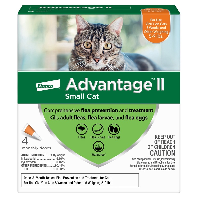 Advantage II Flea Prevention for Small Cats  2 Monthly Treatments