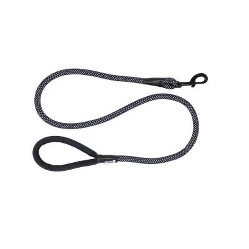 Alcott Rope Clip Dog Leash with Padded Handle Reflective Black 5ft