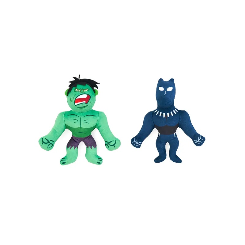 Zippy Paws Marvel Hulk/Black Panther Plush Dog Toy 2 Pk