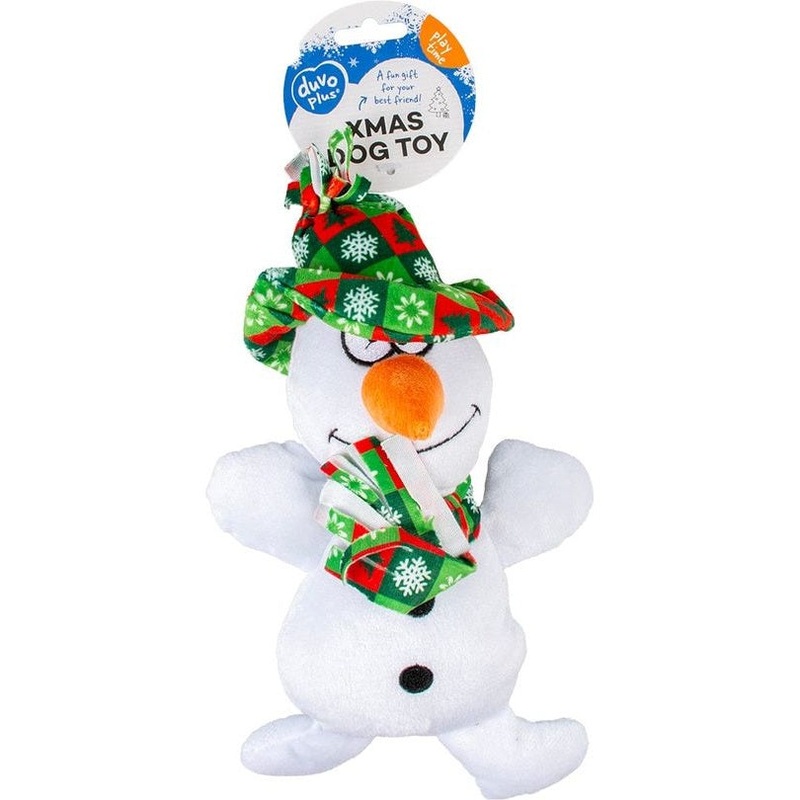 Xmas Plush snowman Max 26x18x12cm white