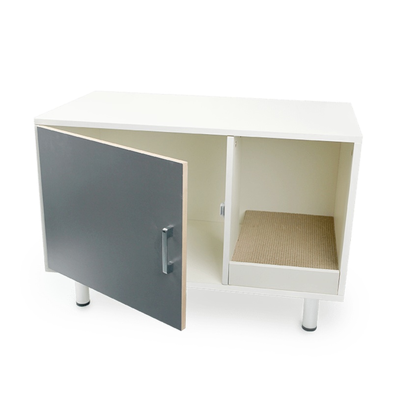 AFP Cat Litter Box Cabinet - Discreet Side Table Design Grey
