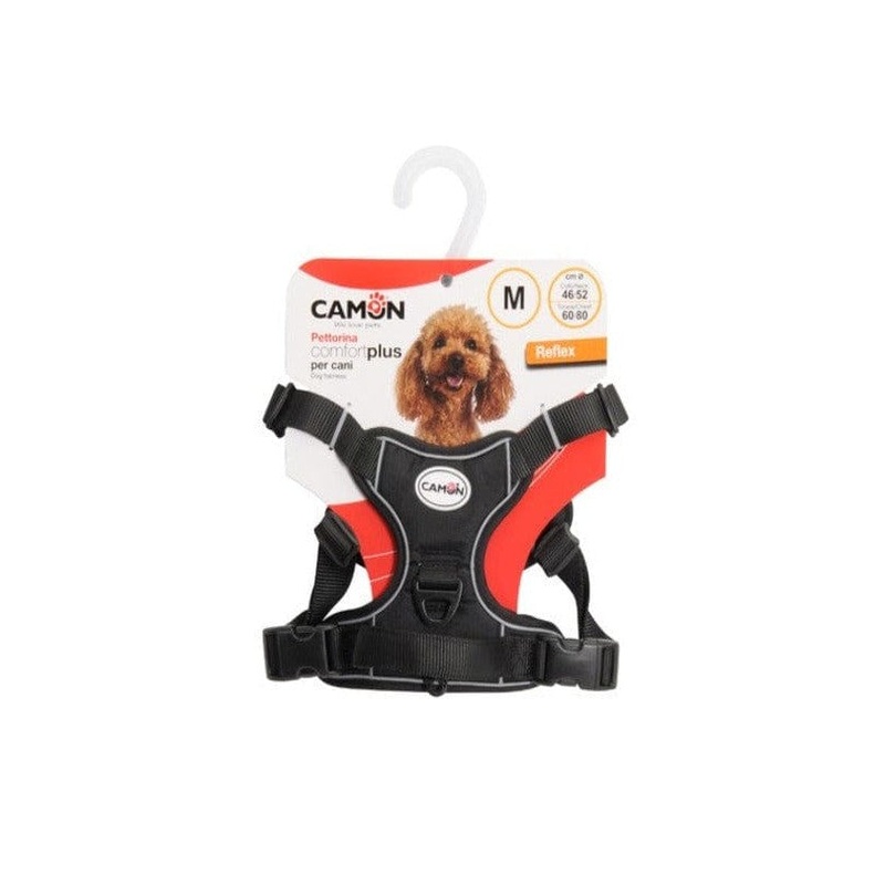 Adjustable technical harness, padded with reflective trims- BLACK