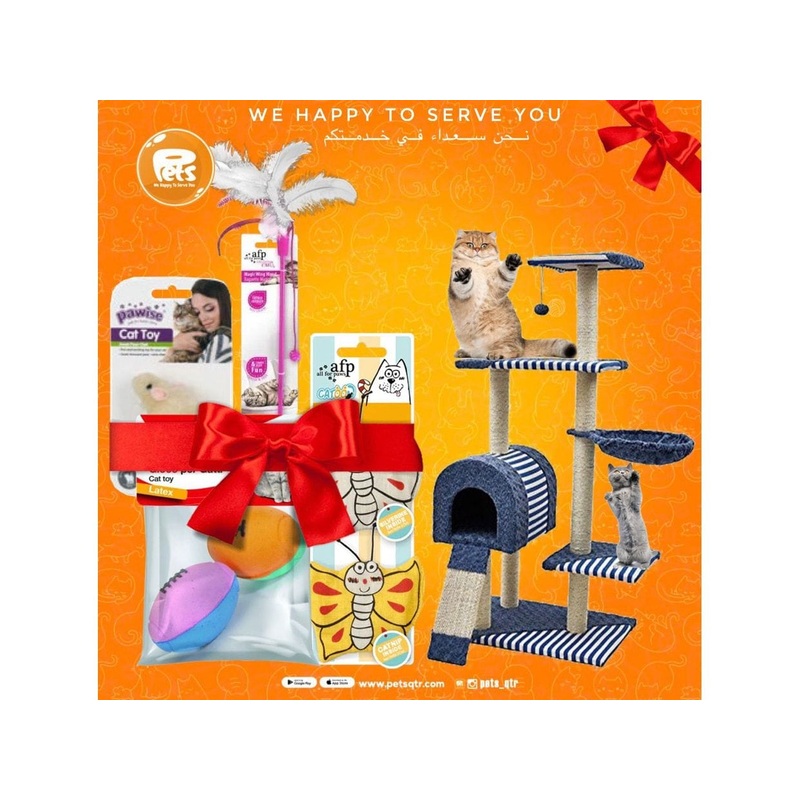 CAT TREE Scratching WITH TOYS