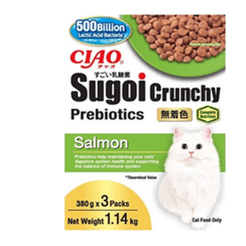 CIAO Sugoi Crunchy Salmon Flavor Plus Prebiotics 1.14kg (380gx3)