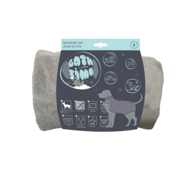 BATH TIME Dog Bathrobe L