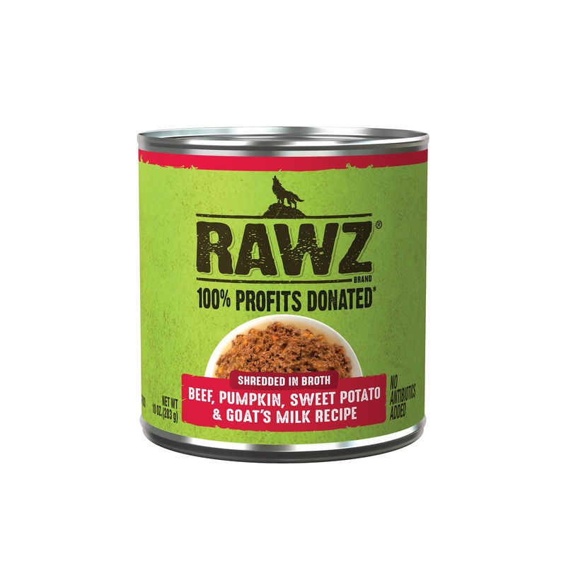 Rawz Shredded Beef, Pumpkin, Sweet Potato & Goat's Milk Dog Food 10oz