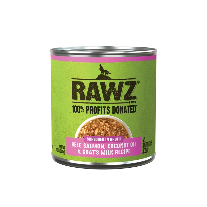 Rawz Shredded Beef, Salmon & Coconut Oil Dog Food 10oz