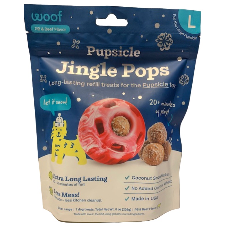 Woof Dog Hoiliday Dog Treat Pupsicle Jingle Pop Large
