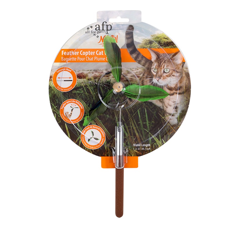 AFP  Feather Copter Cat Wand-Green
