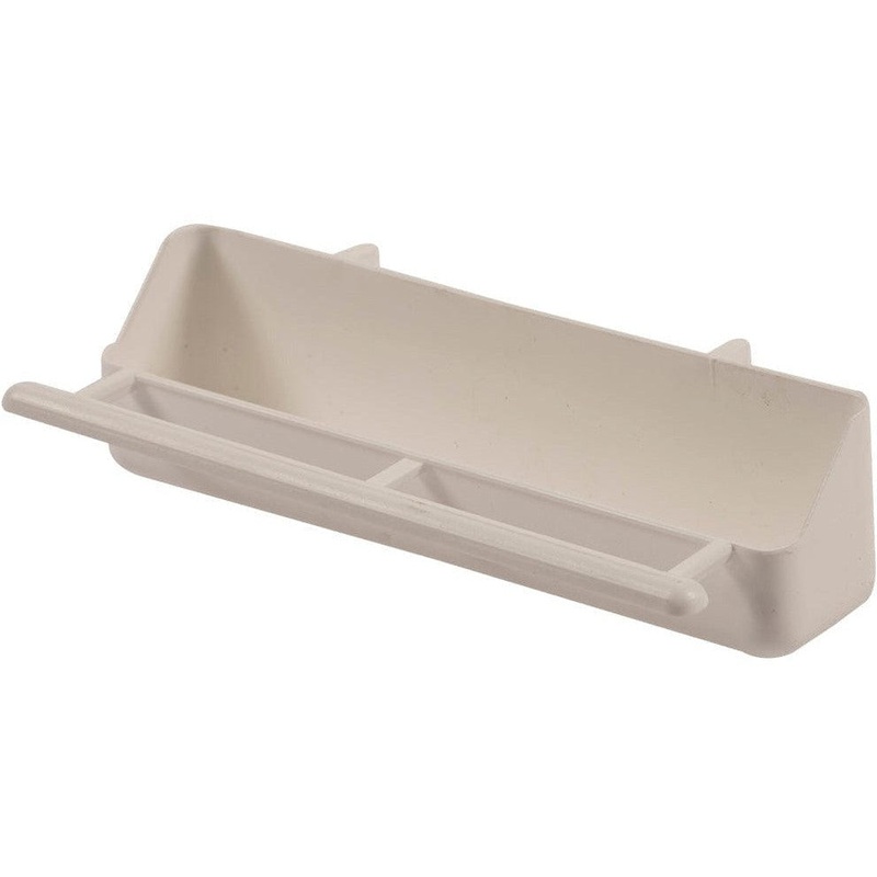 AVIARY FEEDER WITH PERCH 18x4x3cm white