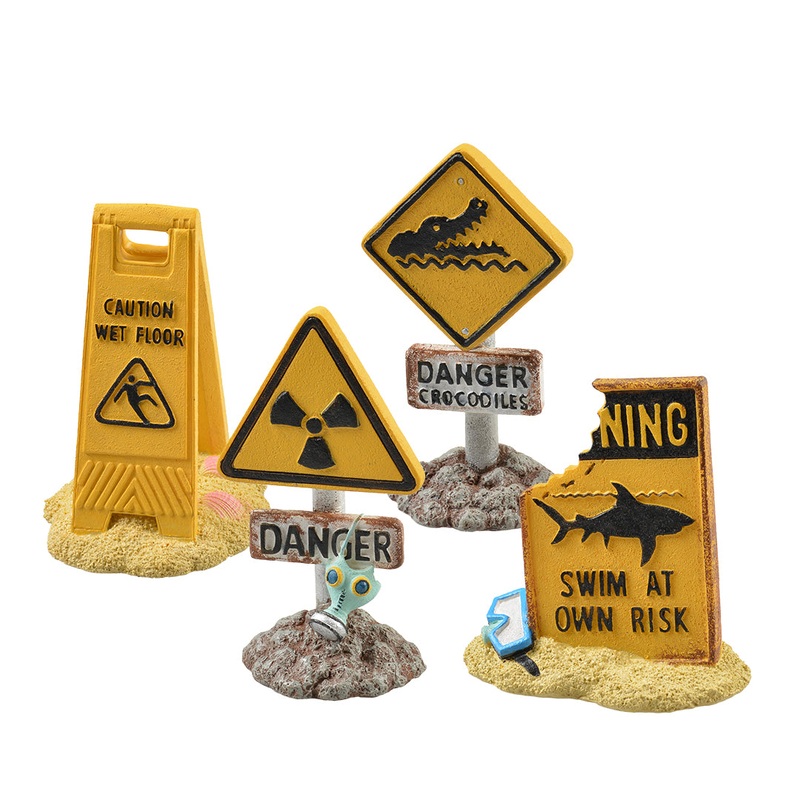 warning signs 7,9x4,3x8,3cm - display mixed colors