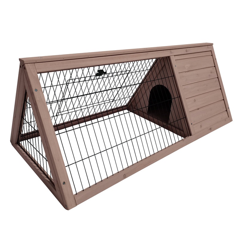 Woodland rabbit hutch Tristan 2 Forest L - 150x60x50cm taupe