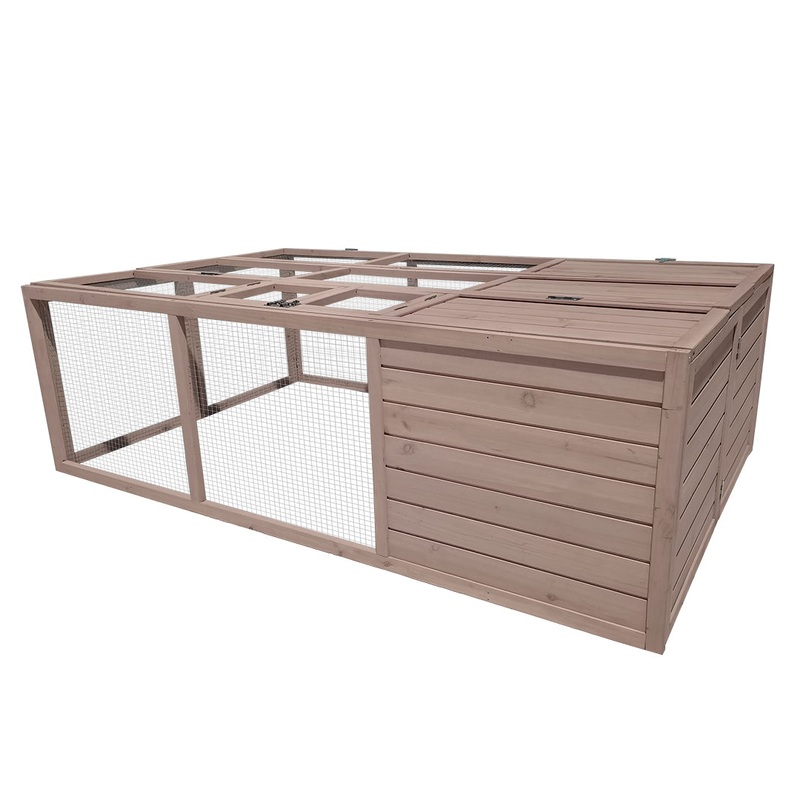 Woodland rabbit hutch Hopper Forest L - 160x100x50cm taupe